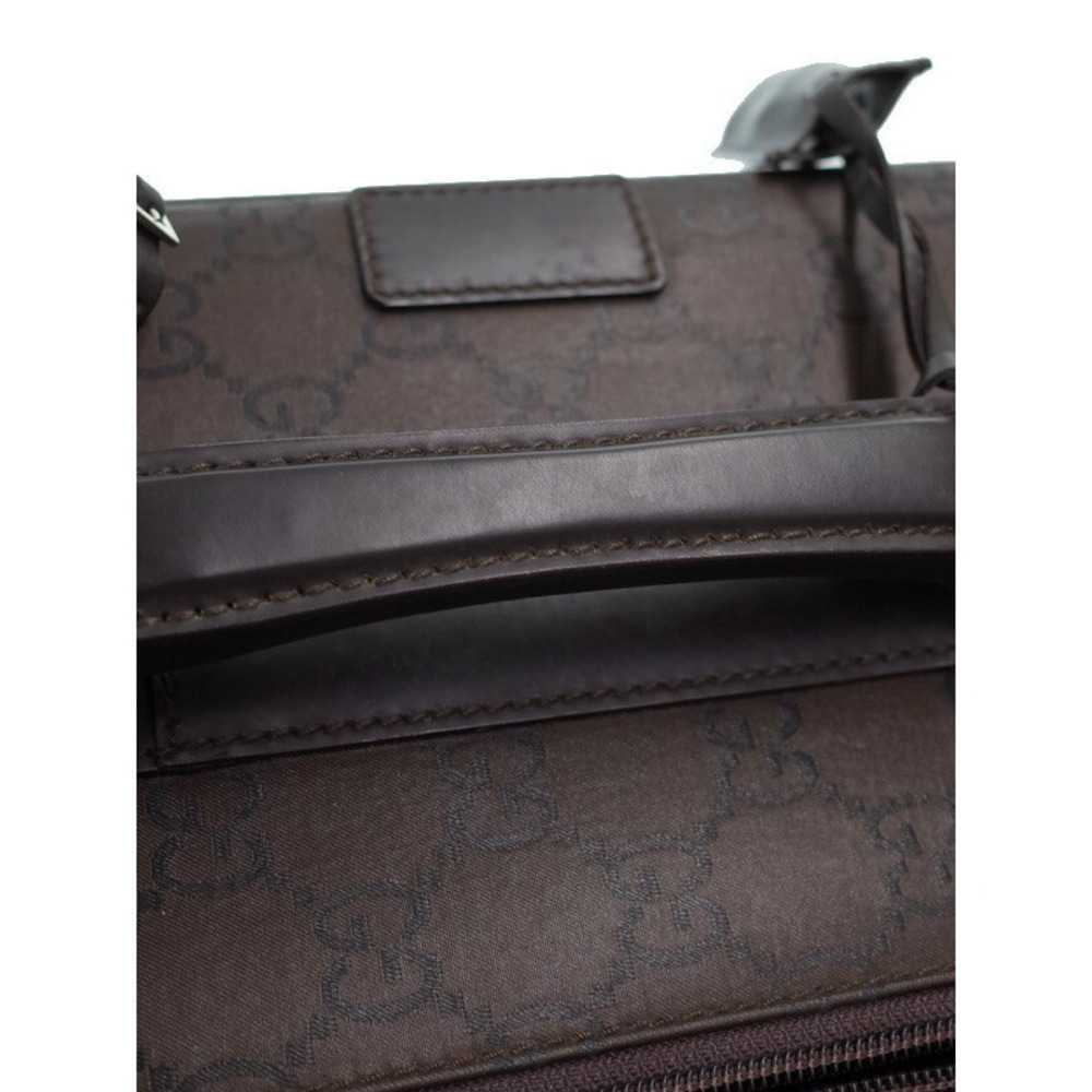 Gucci GG Leather Boston Travel Garment Bag Brown - Picture 5 of 9